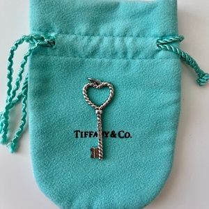 Vintage Tiffany & Co. Silver Twist Rope Key Pendant